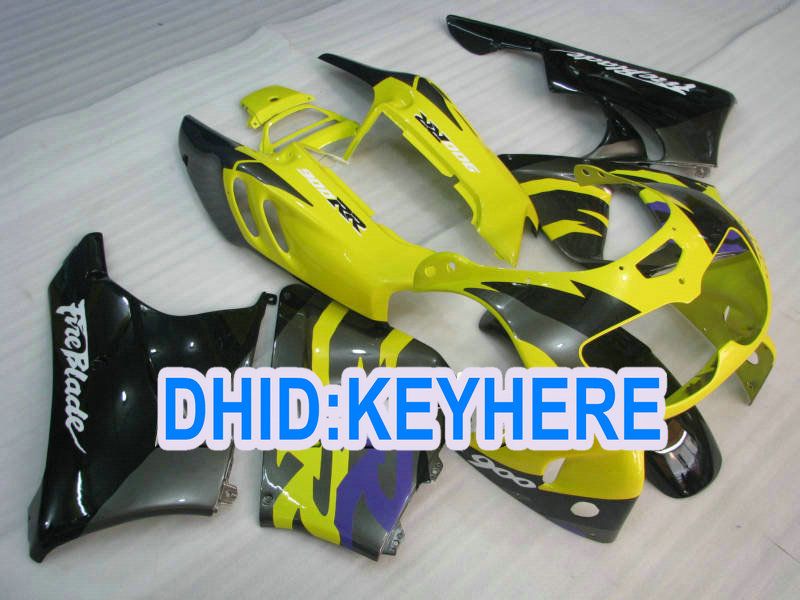 Carenagens H80 fullset para Honda 1996 1997 CBR900RR 893 CBR 900RR 96 97 amarelo preto Carenagem de corrida