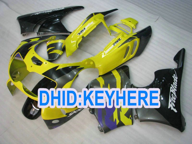 Carenagens H80 fullset para Honda 1996 1997 CBR900RR 893 CBR 900RR 96 97 amarelo preto Carenagem de corrida