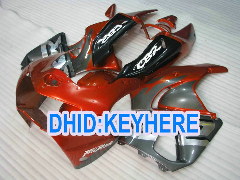 H90 Fullset Grå Orange Fairings för Honda CBR900RR 919 1998 1999 CBR 900RR 98 99 Racing Fairing Kit