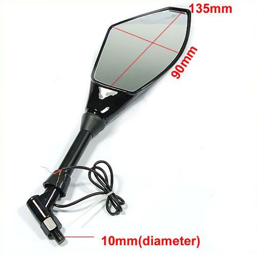 Motorcycle Integrated LED Turn Signals Side Mirrors New From