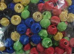 Mix 10 Colour 500pcs* Basketball Wives Earring Hoops Spacer Loose Mesh Beads 12mm