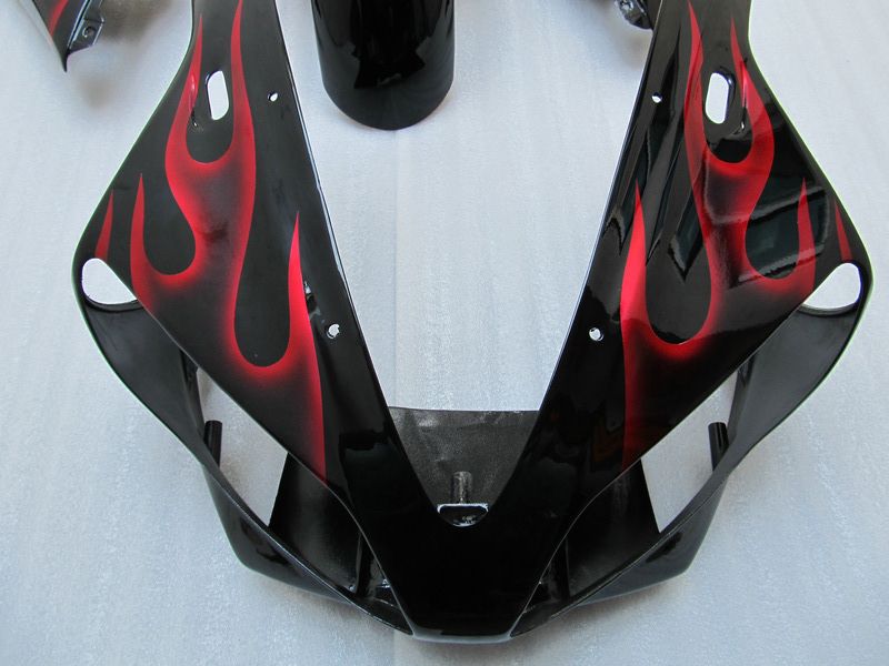 Free ship Red flame bodywork for YZF R1 2000 2001 YZFR1 00 01 YZF-R1 full fairing kit +Windshield