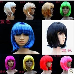 ot New Party Wigs Wonderful Short Straight Cosplay Party Fancy Dress Parrucca / parrucche per capelli finti Spedizione gratuita