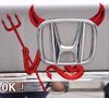 50pcs Auto Body Post 3D Stereo Auto PVC Autoadesivi in ​​PVC Silver Cool Demon Stickers Devil Automobile Etichetta