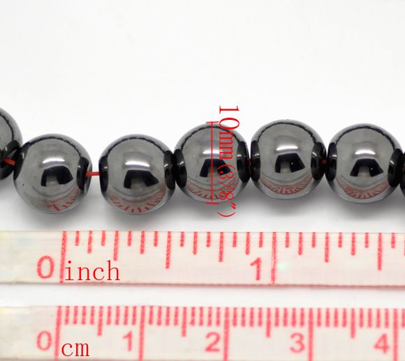 200 piezas de hematita negra con cuentas redondas magnéticas de 10 mm 307 H