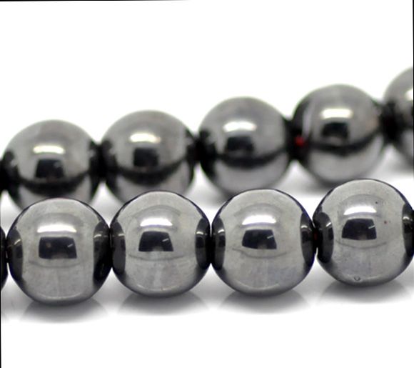 200 st svart hematit med magnetiska runda pärlor 10mm282e