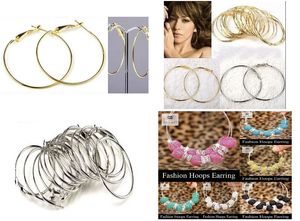 Classic Hot Sales Stock Low-cost Sale 2000pcs = 1000Pairs Öronring 50mm Big Hoops Örhängen Kvinna Mode Smycken