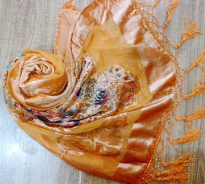Beaded Butterfly Silk Velvet Känsla Rayon Nylon Burn Out Duster Opera Coat Shawl Scarf Wrap Ponchos 6st / Lot # 2074