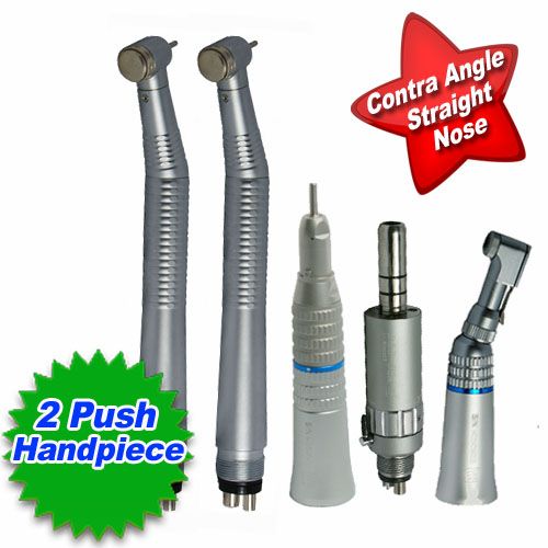 NSK Style Dental Push Handpieces + 1x Contra Angle Straight Nose Air