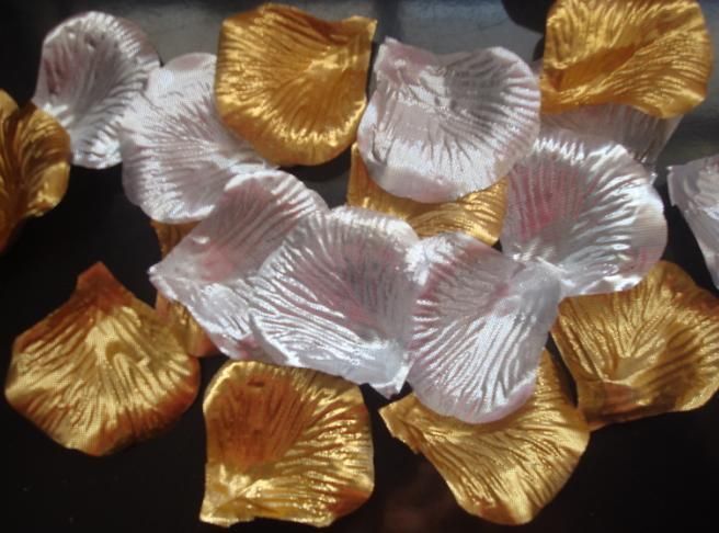 10 torba Glod veya Gümüş İpek petal yaprakları gül düğün parti dekorasyon 1000 adet şekeri