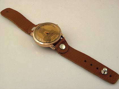 Vintage tour Eiffel fait à la main bracelet en cuir véritable montres mode grand cadran femmes Quartz Wrisrwatch cadeaux de noël