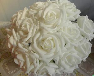 100 stks Dia.7cm Kunstmatige simulatie PE Foam Eva Camellia Rose Wedding Christmas Bridal Flower
