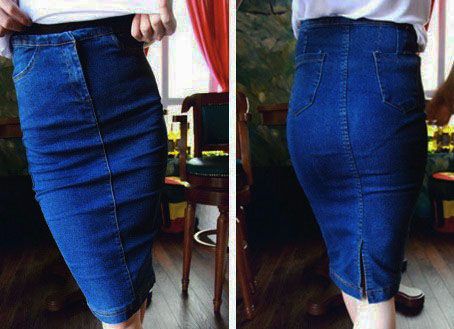 long tight denim skirt