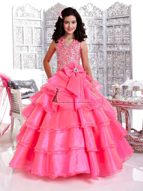 Christmas Water Melon Flor Menina Vestidos Girl's Pageant Vestidos tamanho personalizado 2-14 H905003