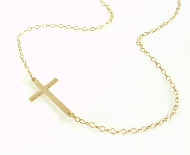 Hot sell 100pcs* Alloy Horizontal Sideways Cross Necklace Gold / Silver Select