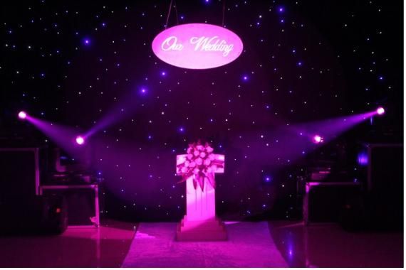 LED light star Curtain 15x15feet star colth stage tende Colore blu-bianco con controller di illuminazione LED Vision Curtain