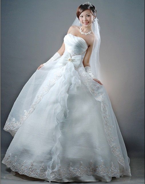 Discount2014 New Best Selling Strapless Wedding Dresses Bridal Gown