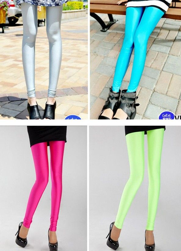 Gratis Singapore Post 10 stycken blandad godis färg fluorescens godis leggings byxor tights