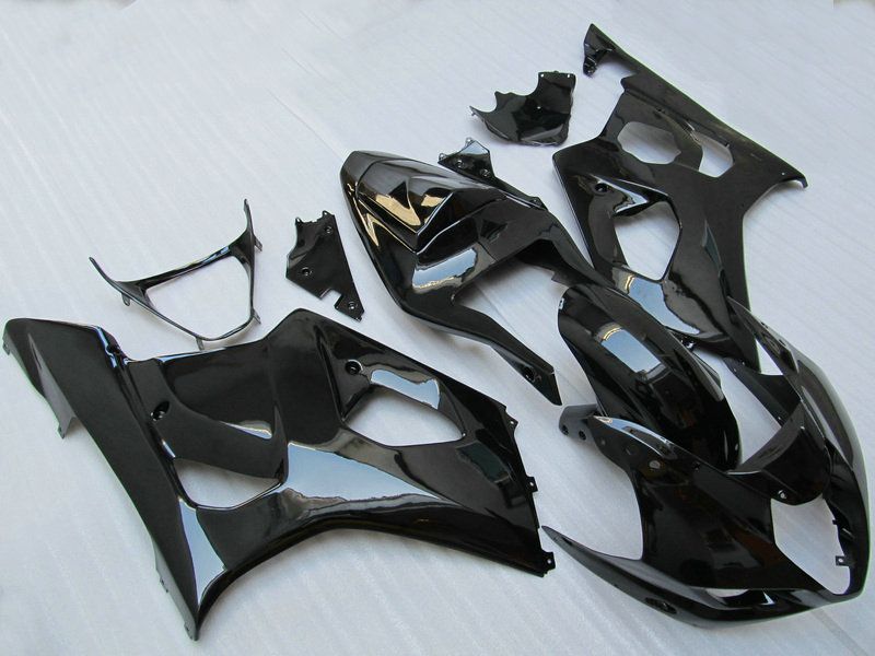 سفينة مجانية جميع Gloss Black Fairing Kit لعام 2003 2004 GSX-R1000 K3 العلامة التجارية الجديدة مجموعة الجسم GSXR1000 GSXR 1000 03 04