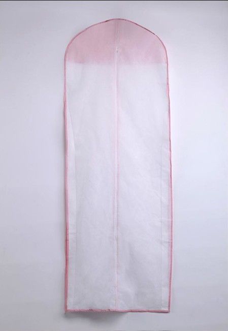 New no signage pink white cheap wedding evening dress dust coat storage bag