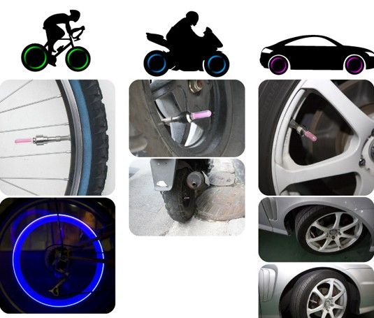 100 stks * Auto Bike Hot Wheels LED Flash Licht Tyre Wielklep Stam Cap Lamp