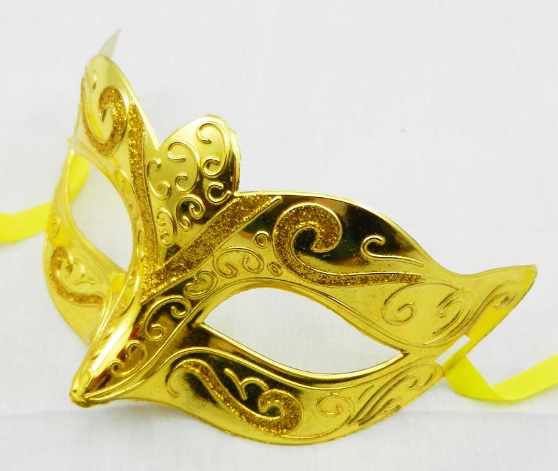 Masque de mascarade demi-visage masque de fête vénitien noir or argent festival de mariage cadeau de nouveauté