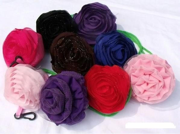 Miglior abbinamento 10Pcs Cute Pieghevole Shopping Nylon Rose Bag Eco Riutilizzabile Ricicla Borse