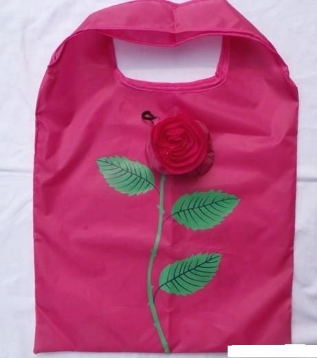 Meilleur match 10 Pcs Mignon Pliable Shopping Nylon Rose Sac Eco Réutilisable Recycler Sacs