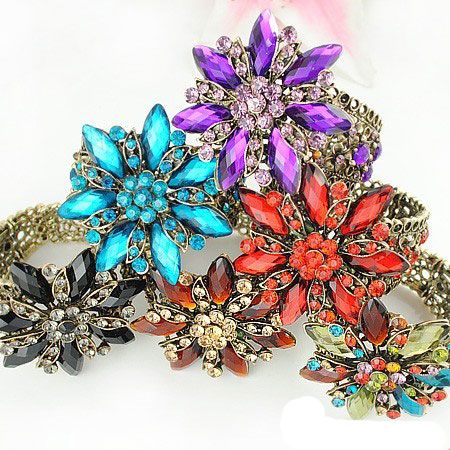Bracelet Fashion Jewelry Retro Vintage Flower Alloy Metal Bracelets ...
