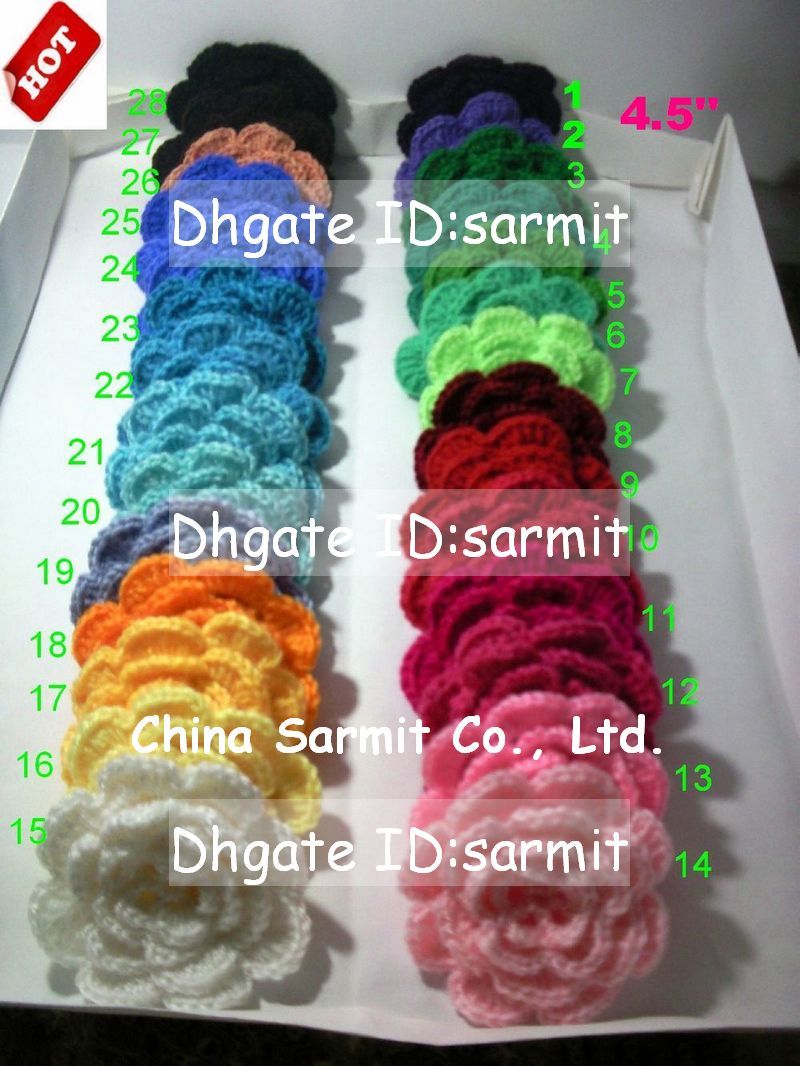 2019 45 55 Handmade Diy Crochet Flowers Appliques Sewing Trims Bows Artificial Crafts Crochet Big Headband Flowers From Sarmit 7782 - 