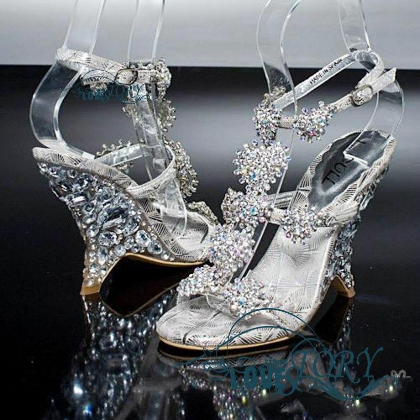 New Diamond Crystal Shoes Sandals With Wedges Princess High Diamond Shoes For Women'S Shoes