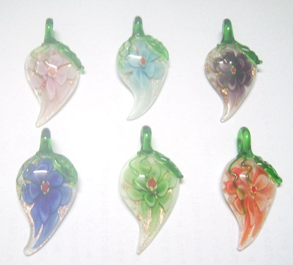 Lote de 10 unidades de colgantes de cristal de Murano Multicolor para manualidades, joyería de moda, regalo PG13 Shipp72711784839219