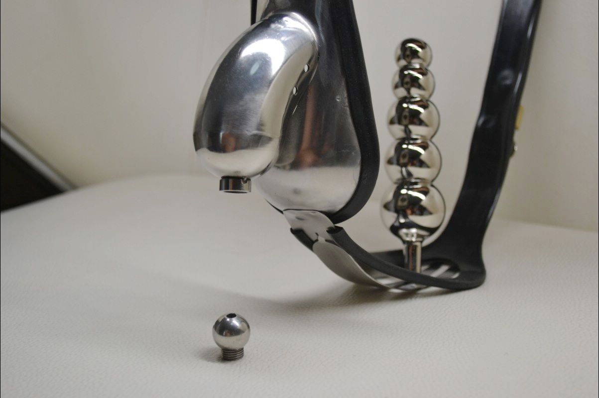 Sex Toys Male Fully Adjustable T-type Stainless Steel anal Plug Chastity Belt