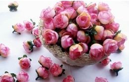 Type-3 100pcs pink Roses Artificial Silk Flower Heads Wedding Bridal Bouquet romantic Decoration 1.18"