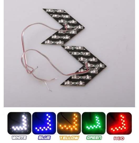 LED Arrow Lights 14 SMD Car Side Hidden Mirror Turn Signal Indicators