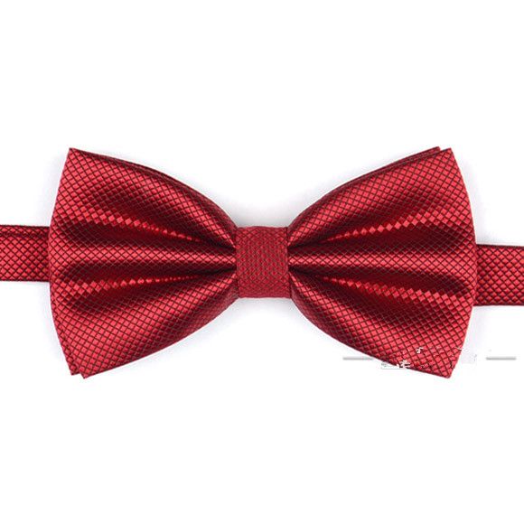 Caixa de presente elegante nobre cetim cor sólida nupcial / noivo bestman laços partido laços de negócios bow tie