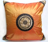 Cheap Ethnic Orange Pillow Cushion Cover for Sofa Seat Chair Car Chinese style Satin Pillow Case 17 x 17 inch 2pcs lot