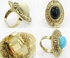 Meest populaire vintage ovale gesneden edelsteen ringen stijlvolle snoep kleur verstelbare vrouwen 60 stks