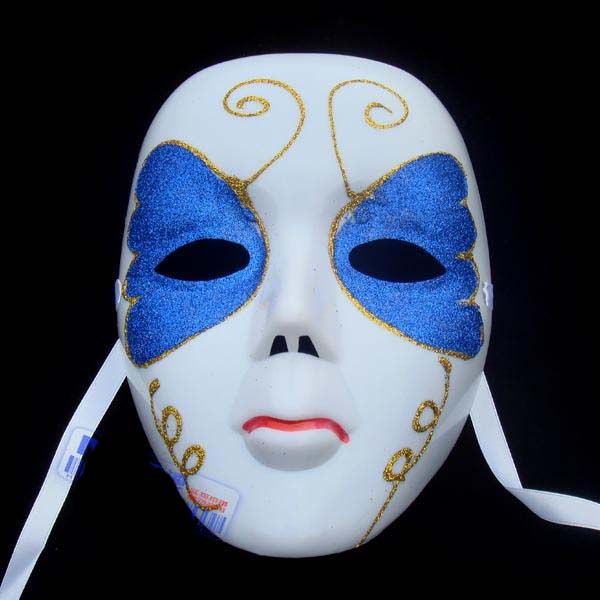 Máscaras de baile de Hip Hop de cara completa blanca Máscara veneciana del partido Disfraz de Mardi Gras Vestido de fiesta elegante Carnaval Regalo de boda Color de la mezcla