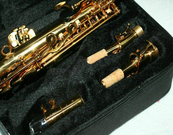 high quality straigh golden soprano saxophone with hardcase