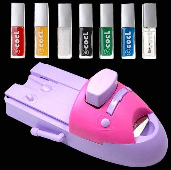 GROTE STAAT! 7 Kleuren DIY Nail Printer Patroon Nagellak Afdrukken Machine Nail Art Stamping Machi