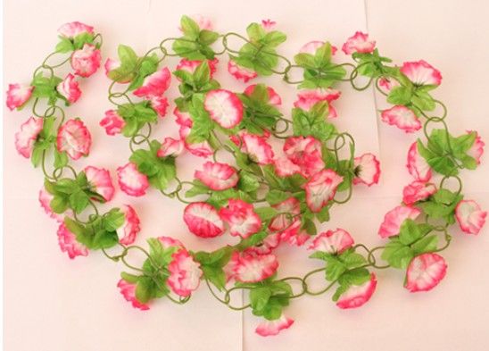 10 sztuk 2m 6 Kolory Sztuczny Jedwabny Kwiat Girlanda winorośli Ivy Home Wedding Garden Decoration