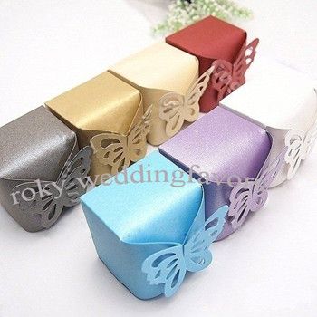 LIVRAISON GRATUITE Or Papillon Top Boîtes De Bonbons Faveurs Boîtes De Faveur De Mariage Party Favor Titulaire Papillon Thème Anniversaire Doux Paquet