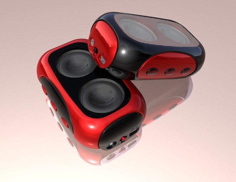 LX Q908B Card Speaker Mini Micro SD Card Speaker With FM Radio Red/Blue