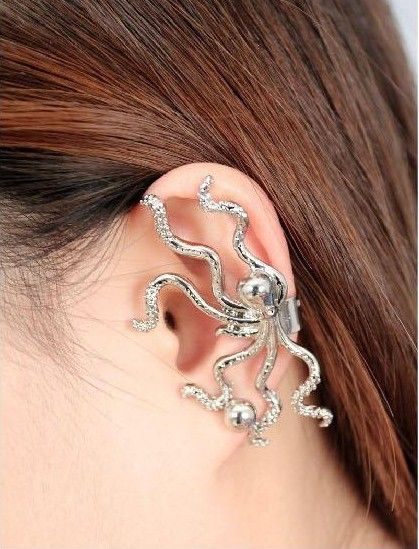 2012 Mode Ear Clip, Anmial Shape Octopus Örhängen, 22252, Gratis frakt