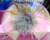 Mini Lady Veil Feather Hat Rose Hairpin Party Costume Cocktail Fascinator 40st / Lot # 2089