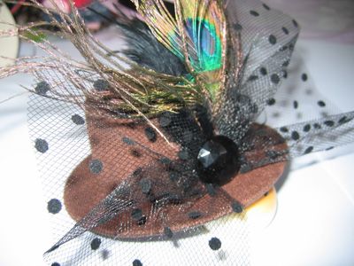 Mini Lady Veil Feather Hat Hairpin Party Kostium Koktajl Fascynator 40 sztuk / partia # 2089