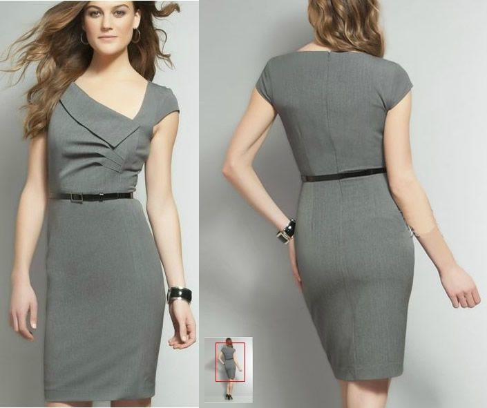 2012 Summer Women Office Lady V Neck Slim Dress Elegant Women Work