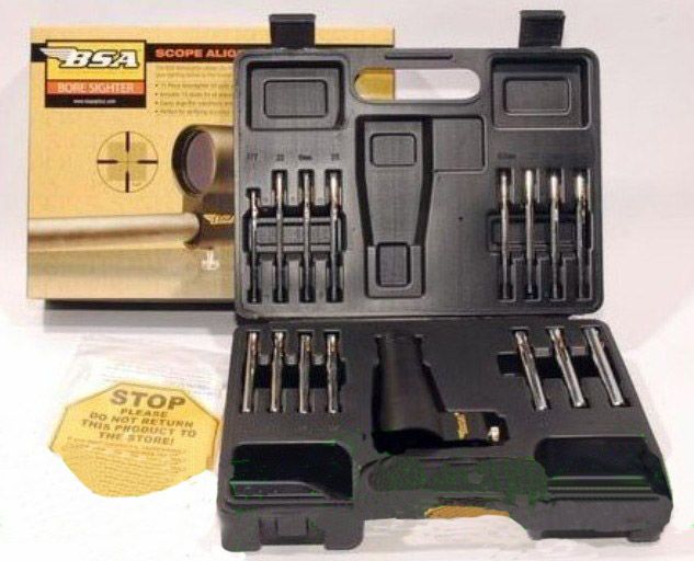 New BSA Boresighter 30mm Collimator BS30 With 15 Arbors Bore Sight Sighter Kit Free Shiping From