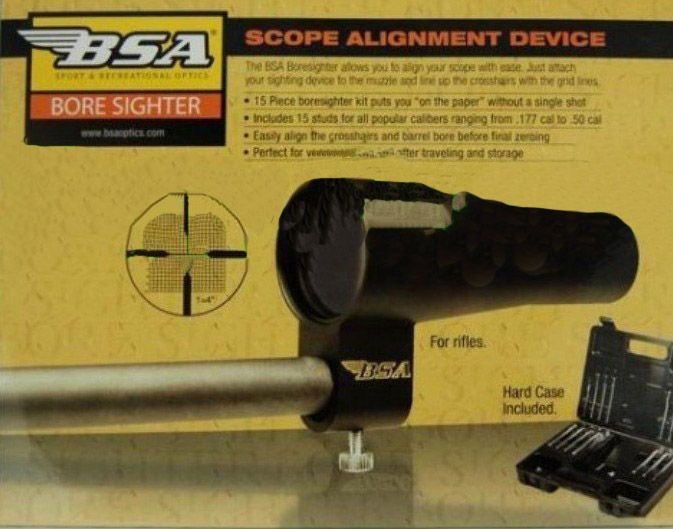 New BSA Boresighter 30mm Collimator BS30 With 15 Arbors Bore Sight Sighter Kit From